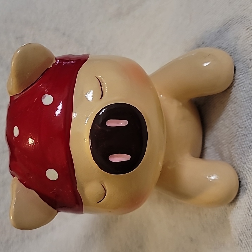 Cute Piggy Bank with Red Bandana
